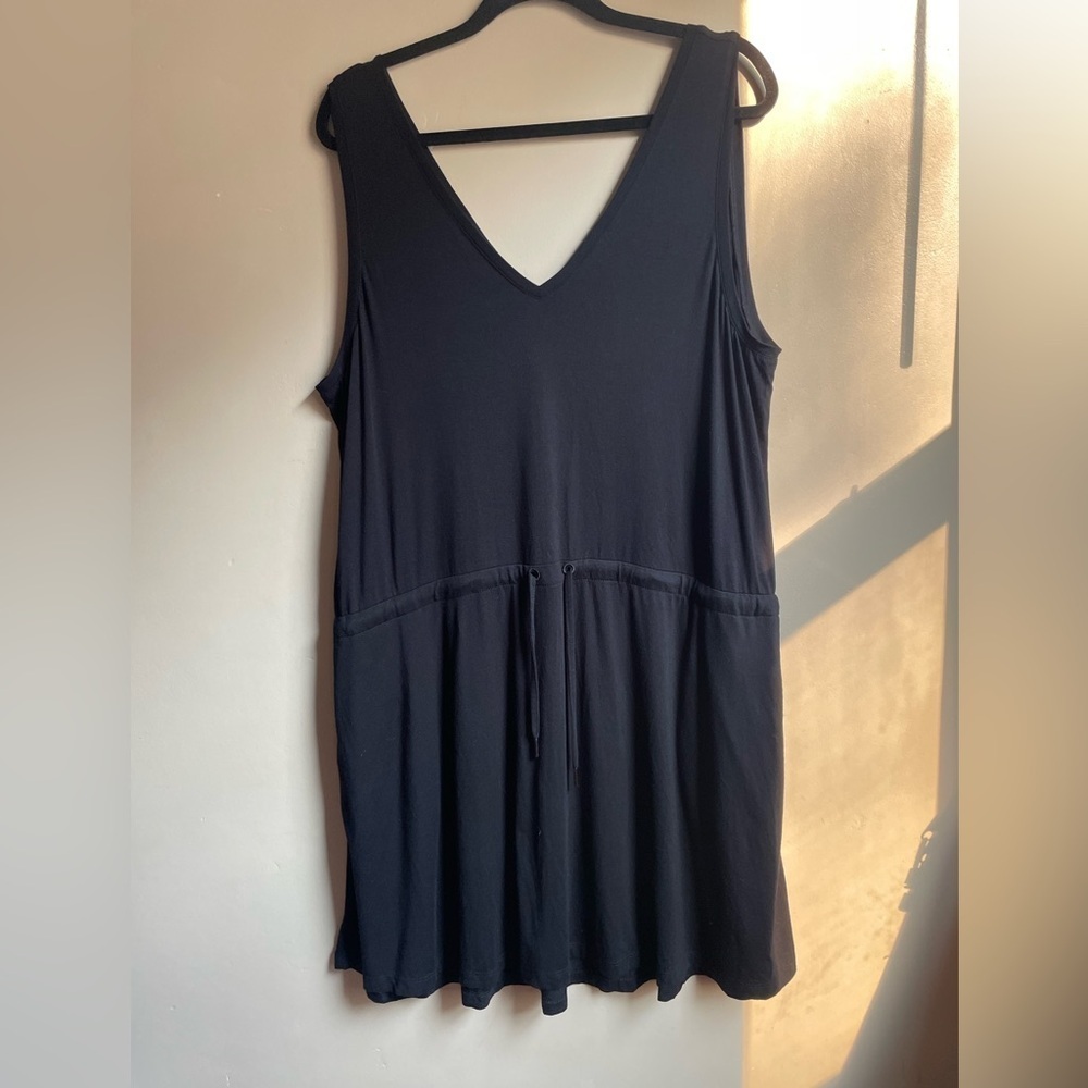 Sweaty Betty Take is easy drawstring waist dress in black size 16 - Picture 2 of 10